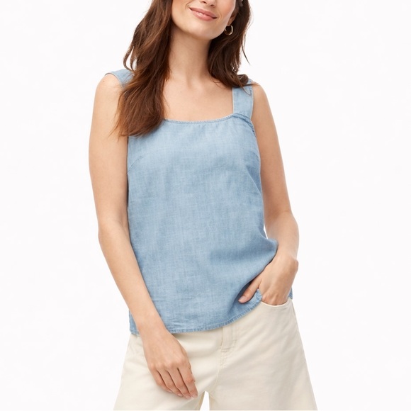 J. Crew Tops - J. Crew Chambray Squareneck Sleeveless Top - Size Small